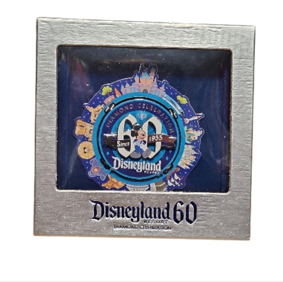 Disney Other - New Disneyland 60 Diamond Celebration  Silver and Blue Multi Ornament